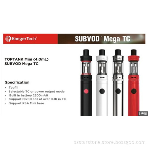 Kanger Subovd Mega Starter Kit 2300mAh Subvod with 4ml Toptank Mini Atomizer Wholesale in stock